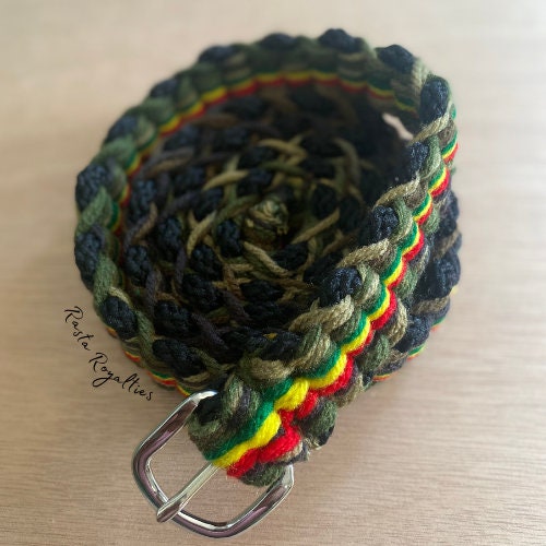 Black Camouflage Rasta Belt