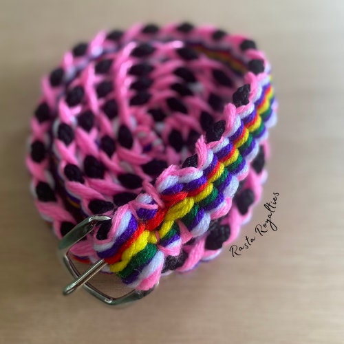 Pink Splash Rasta Belt